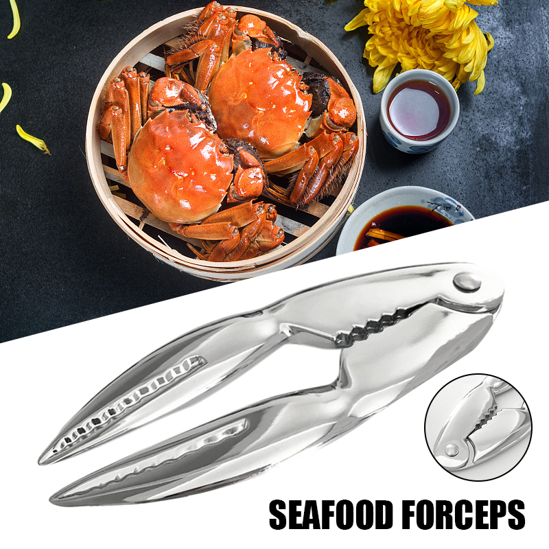Seafood Tongs Zinc Alloy Crab Claw Shaped Tongs Cooking Food Clamp Kitchen Tools for Lobster Crab Shrimp Seafood Tools