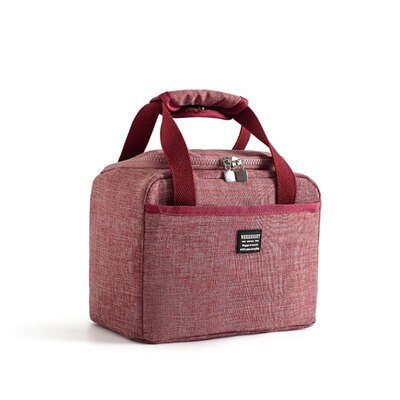 Geïsoleerde Lunch Tas Oxford Reizen Noodzakelijk Olie Picnic Pouch Unisex Thermische Diner Box Container School Voedsel Opslag Gevallen: wine red