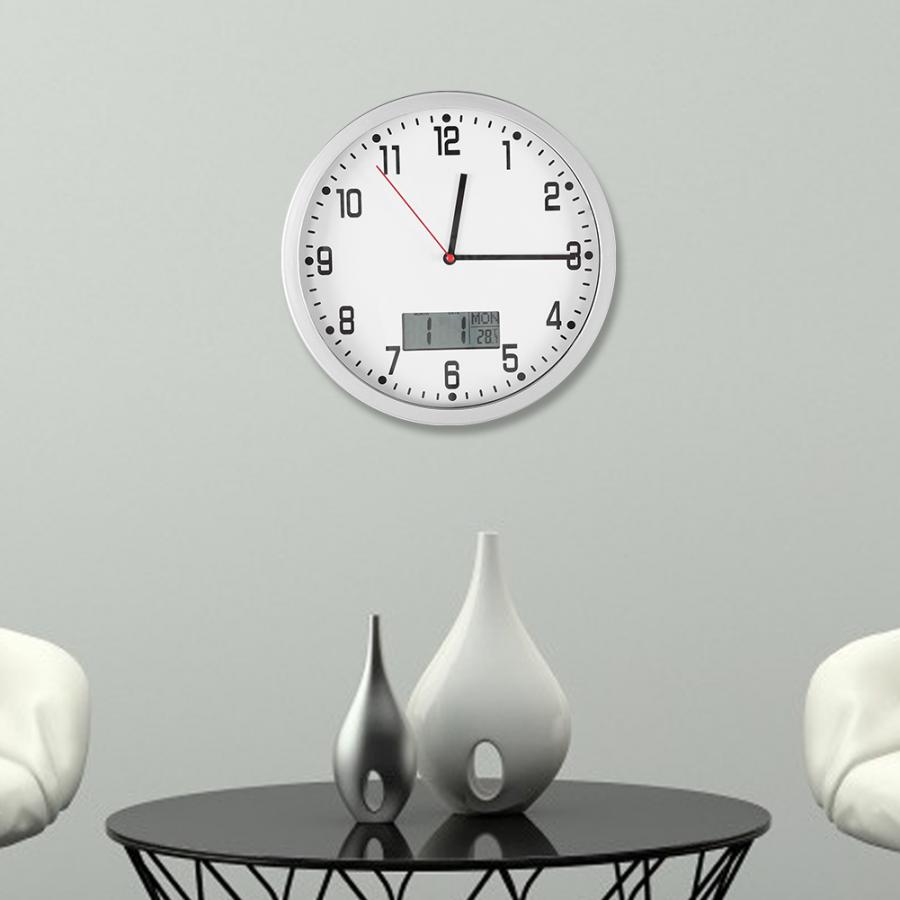Cronómetro Digital multifuncional moderno reloj de pared con indicador de temperatura de fecha hogar Oficina dormitorio decoración Temporizador