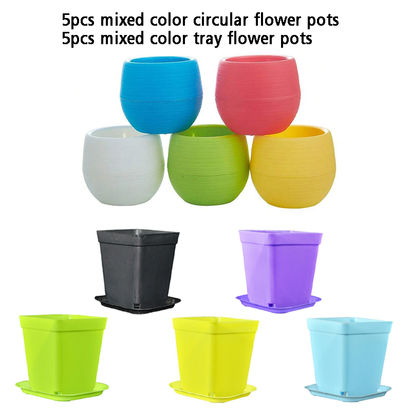 Blumentopf Set Kunststoff Farbe Atmungsaktive Mini Gartenpflanze Werkzeuge Haushalt Balkon Desktop Grün Sukkulenten Blumentopf TMZ: Lavendel