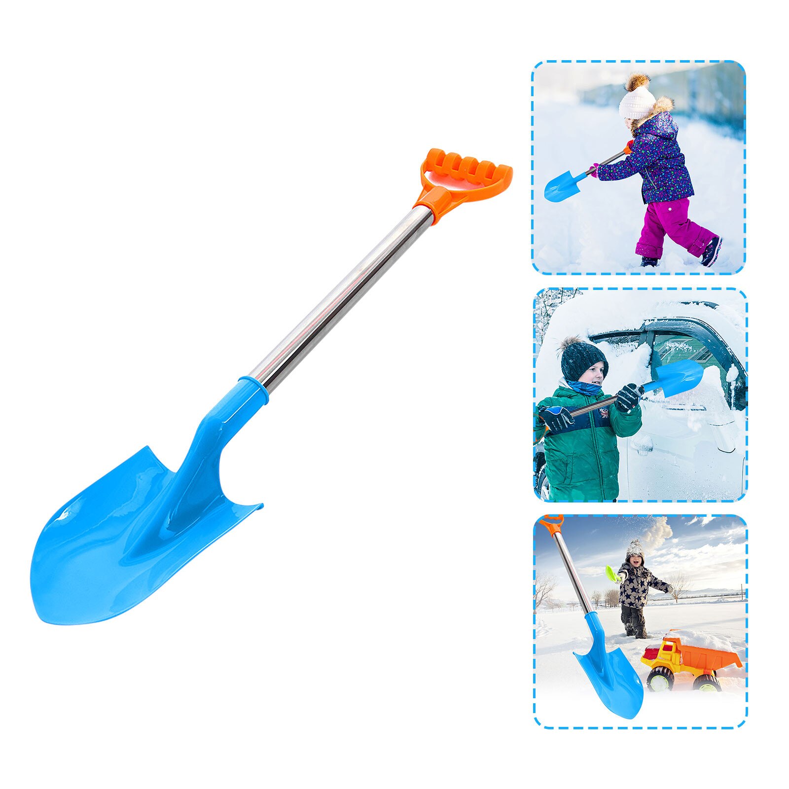 Children&#39;s Snow Shovel Children&#39;s Beach Shovel With Stainless Steel Handle Playing Snow Shovels Boys Girls Play House Toys: BU