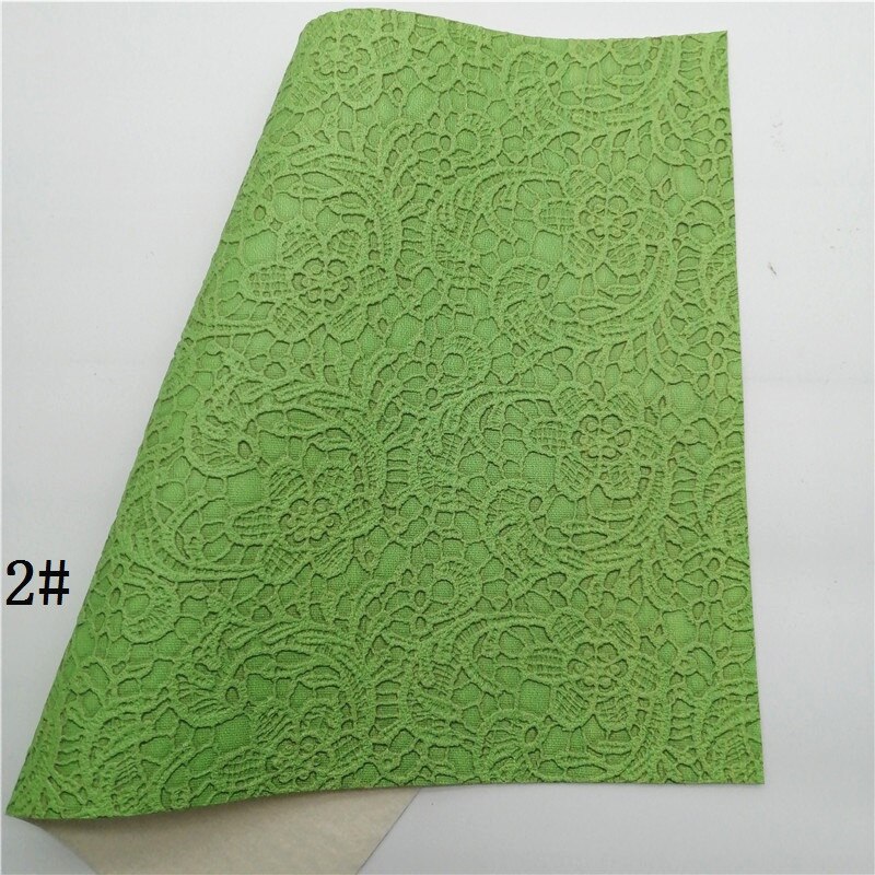 Pastel Colors Lace Embossed Synthetic Leather Faux Fabric Sheets Felt Backing Vinyl For Earrings bag Bows DIY 21X29CM GM2322A