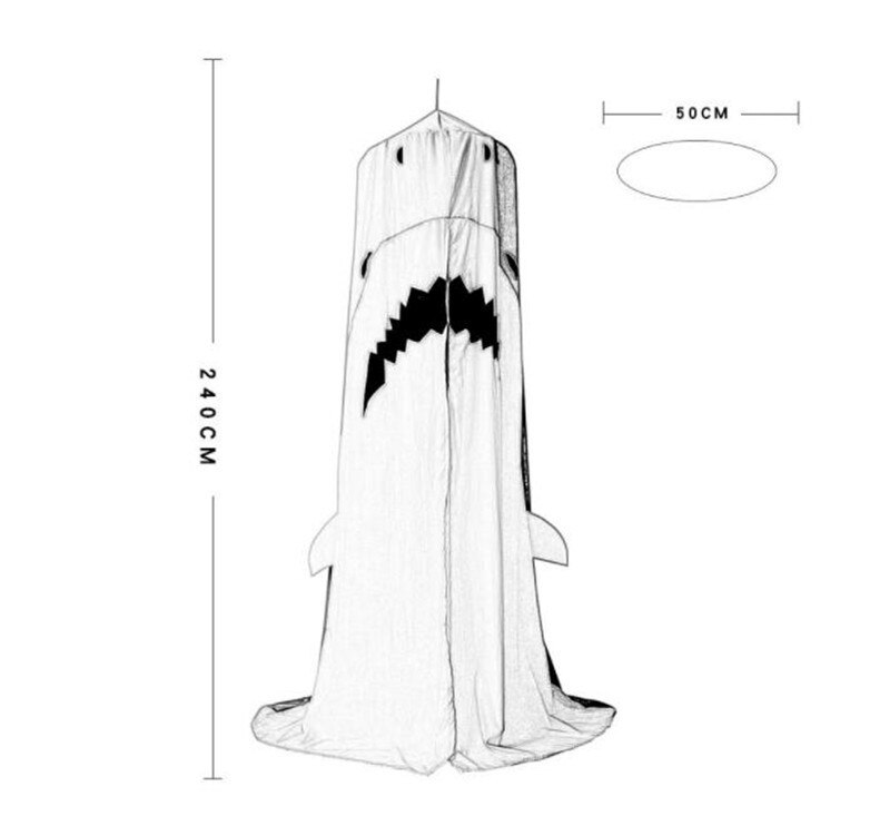 Shark Kids Teepee Tents Children Play House Cotton Bed Tent Canopy Foldable Crib Tent Baby Room Decor Photography Props
