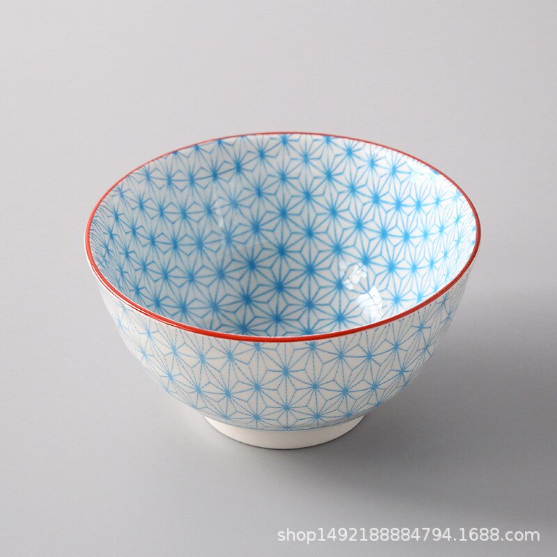 Bol à riz fileté de 4.5 pouces, petit bol de ménage à salade en céramique de Style japonais vaisselle accessoires de cuisine bol Ramen: Or