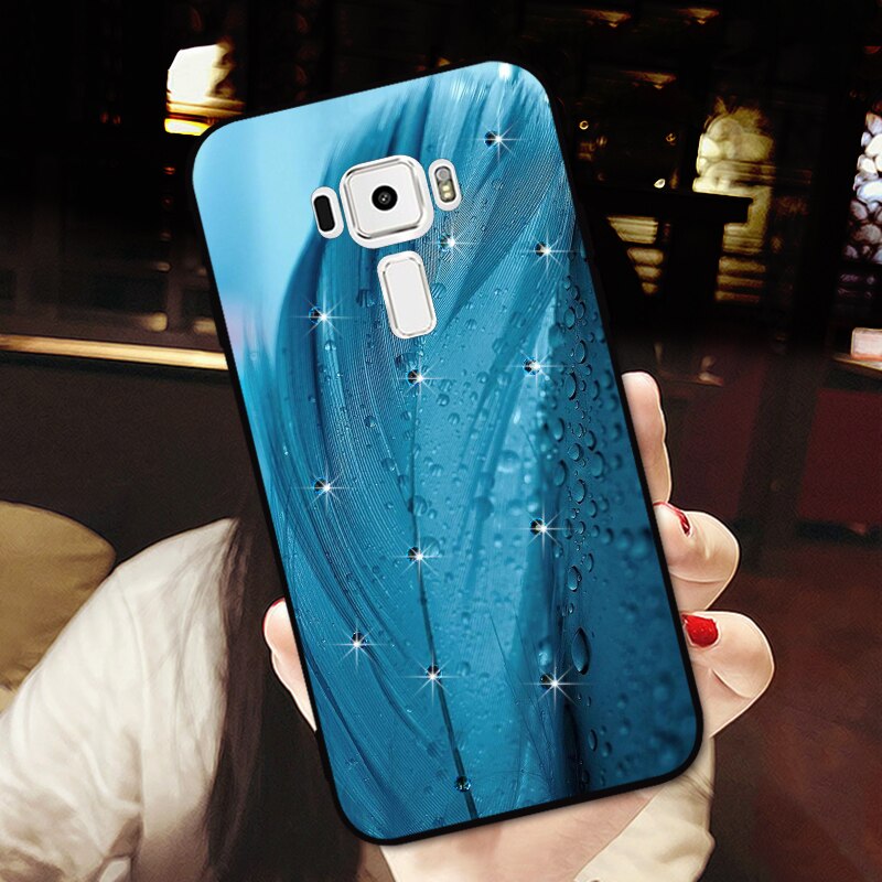 Luxury Silicone Cases For Asus ZenFone 3 ZE552KL Glitter Diamond Shell Back Cover For Asus ZenFone3 ZE552KL Rhinestone Case: Blue