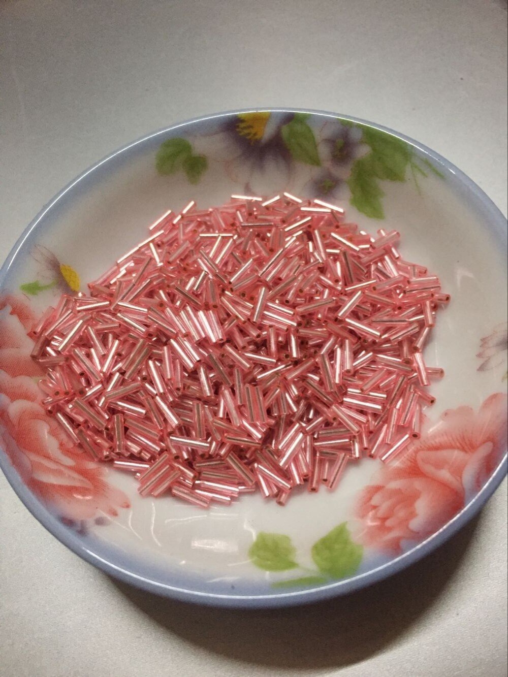 2*6MM 60G/1440Pcs Glass Seed Bugle Beads Pink Spangles