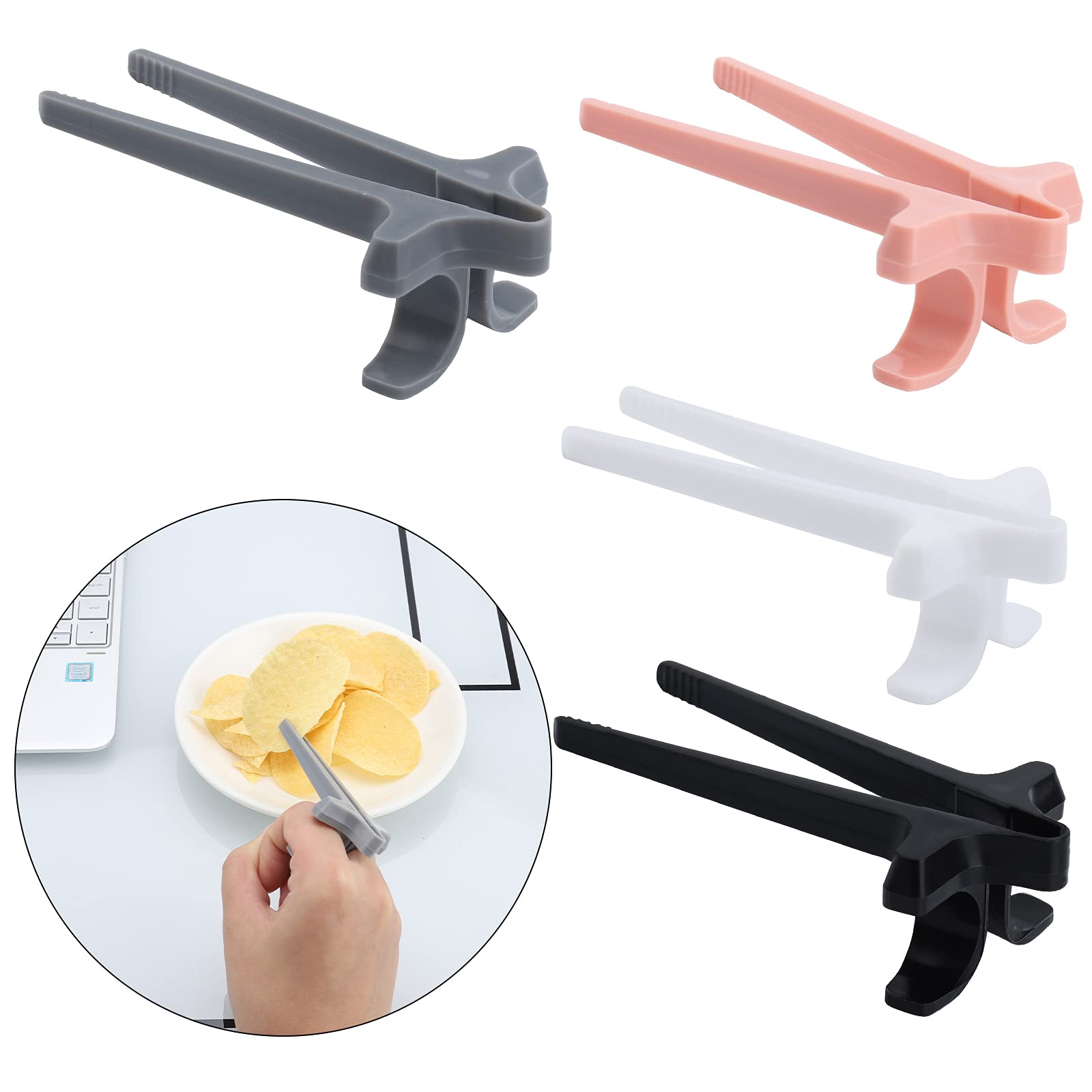 Palillos de dedo de 4 piezas para jugadores, pinzas para aperitivos, pinzas para dedos, creatividad, vajilla, herramienta de Clip, para jugadores