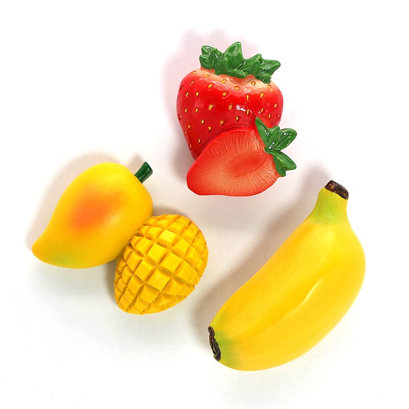 Imán de nevera biónico para alimentos, palo de refrigerador magnético , plátano, mango, fresa, zanahoria, modelo de taza, decoración de refrigerador