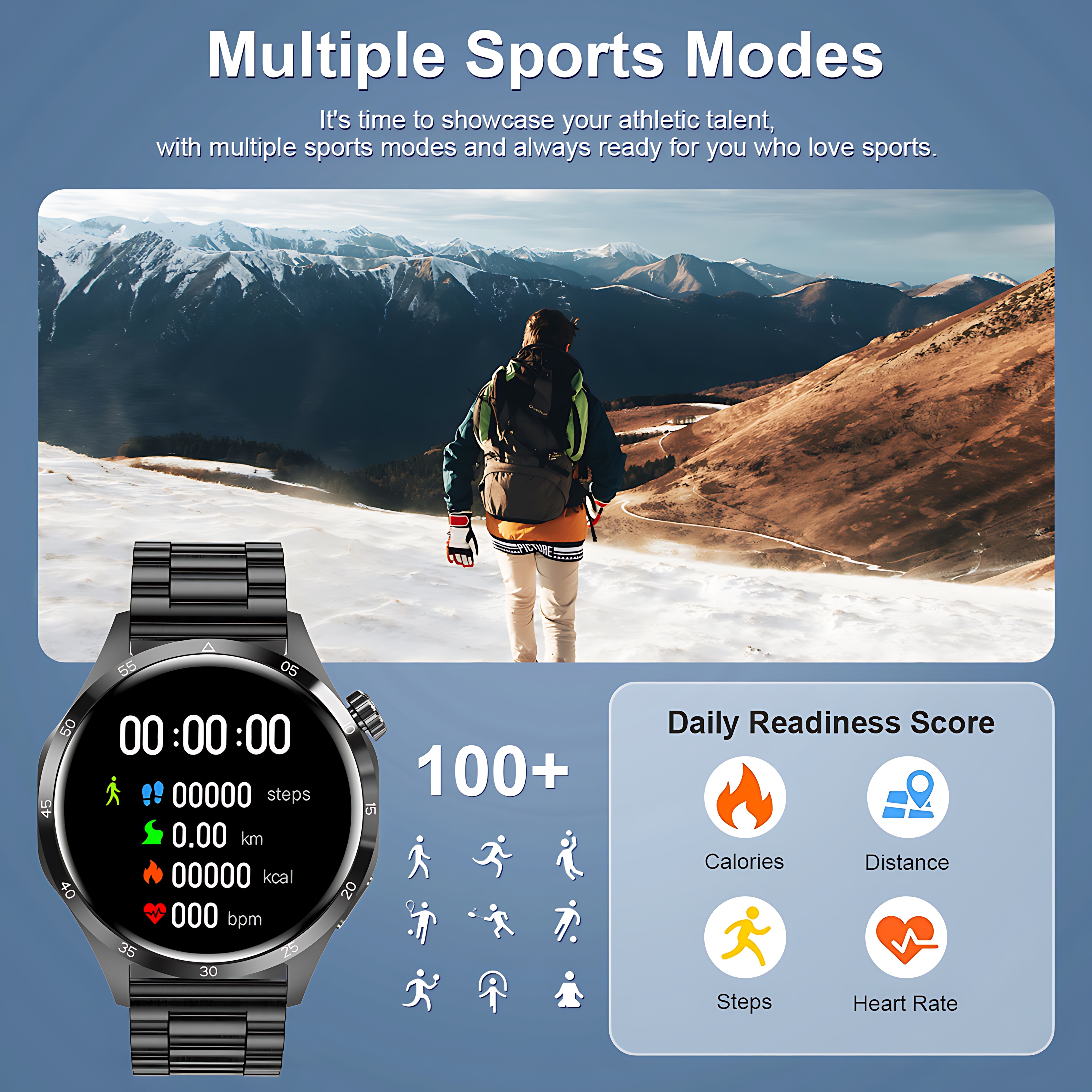 reloj inteligente clásico con GPS, pantalla AMOLED Ultra HD de 1,6 pulgadas, GPS incorporado, llamada BT, NFC, IP68, reloj inteligente resistente al agua para Android IOS