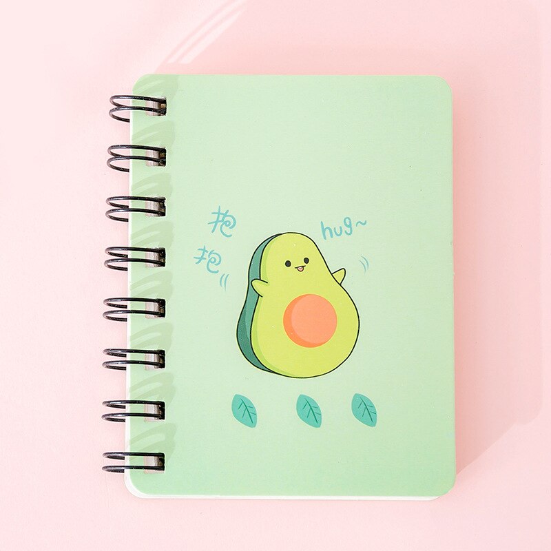 A7 Schattige Leuke Avocado Notebook Rollover Mini Draagbare Coil Notepad Dagboek Boek Oefenboek School Office Supply: B