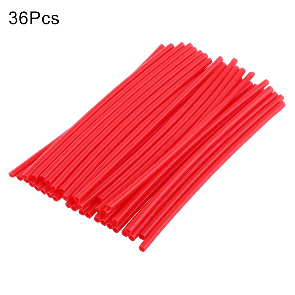 36pcs/set Fitment Motorcycle Wheel Rim Cover Spoke Skins Wrap Tubes for motorcycle Wheel: red