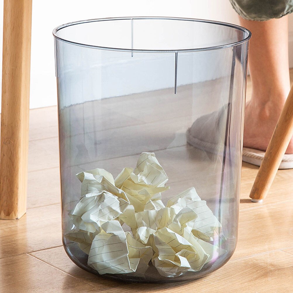 Transparent Rubbish Bin Trash Storage Can Office Rubbish Bin Rubbish Container Garbage Can for Home Office Kitchen