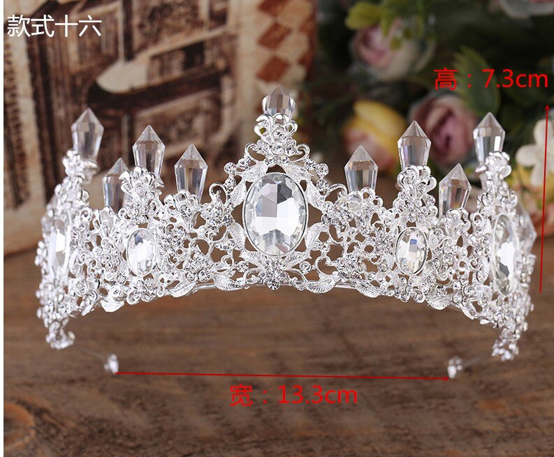 Bruidskroon, bruidshoofddeksel, haaraccessoires, parel bruidskronen, tiara's, sieraden, strass bruidstiara, hoofdband, 22 stijlen: 14