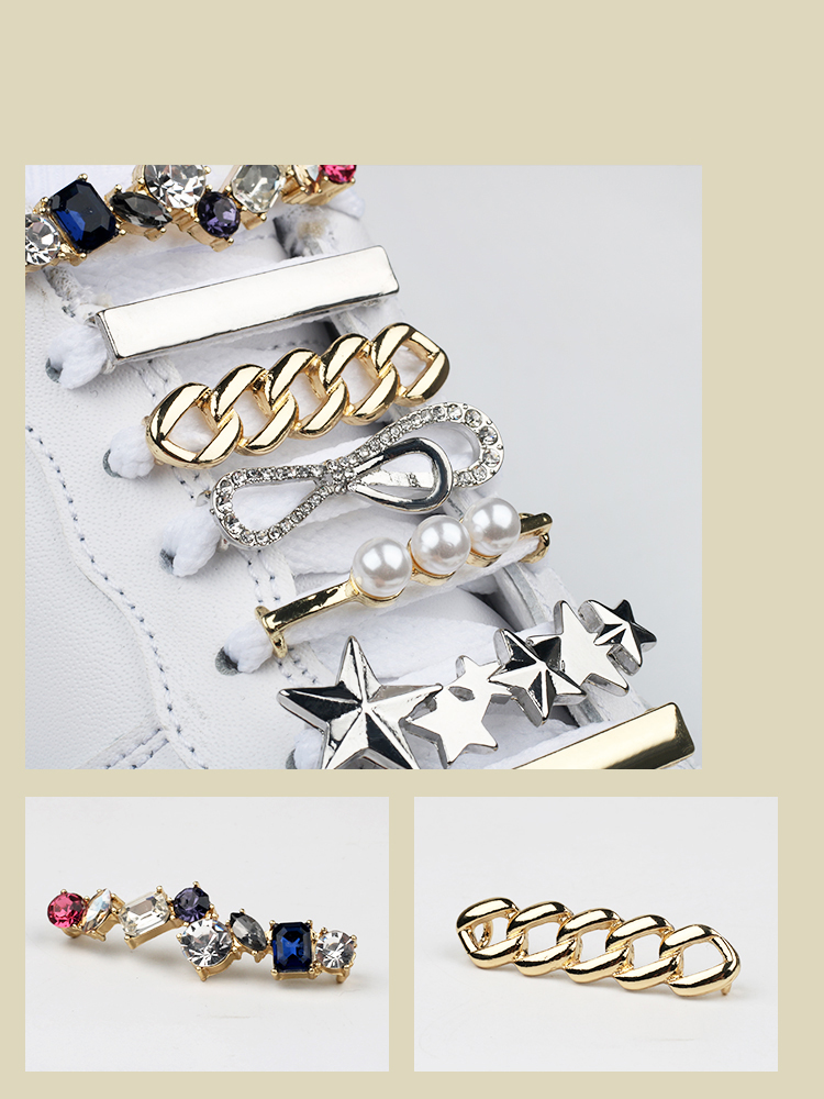 Turnschuhe Schnürsenkel Dekoration Metall Schnürsenkel Schnalle Perle Schuhe Charme Zubehör Glänzenden Strass Frauen schnürsenkel Dekorative