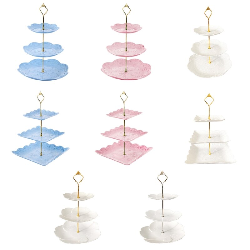 Detachable Cake Stand European Style 3 Tier Pastry Cupcake Fruit Plate Serving Dessert Holder Wedding Party Home Decor