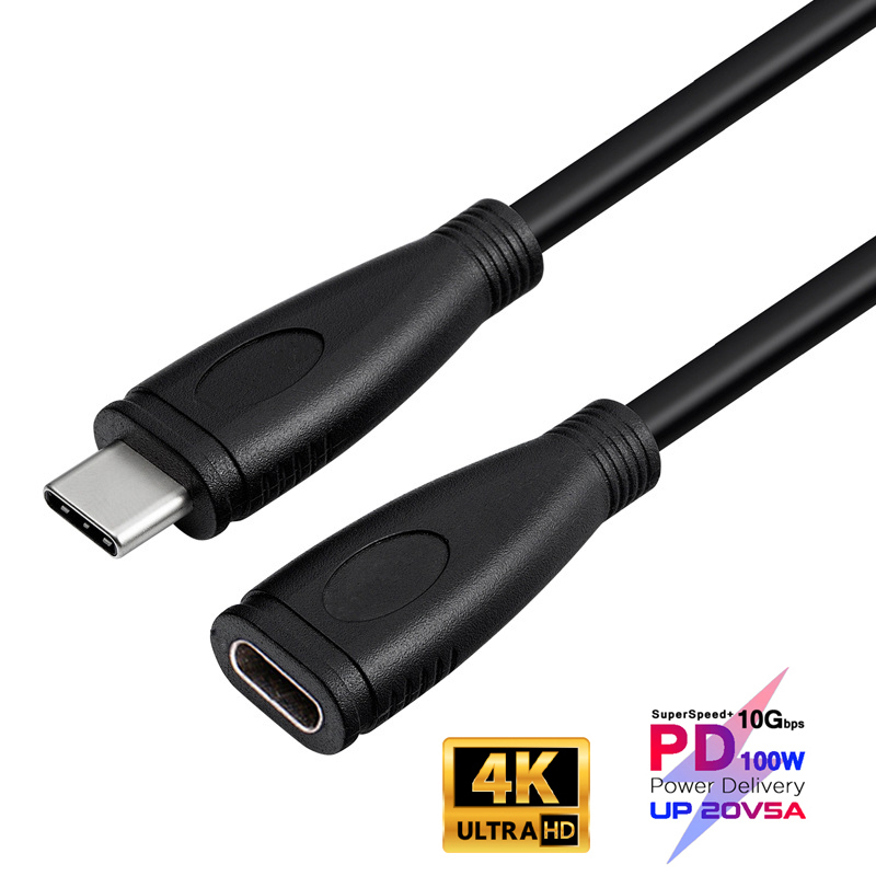 Cable de extensión tipo C PD 5A, 100W, 4K @ 60Hz, USB-C, USB3.1, Gen 2, 10gbps, para Macbook Pro, Nintendo Switch, SAMSUNG S20 +