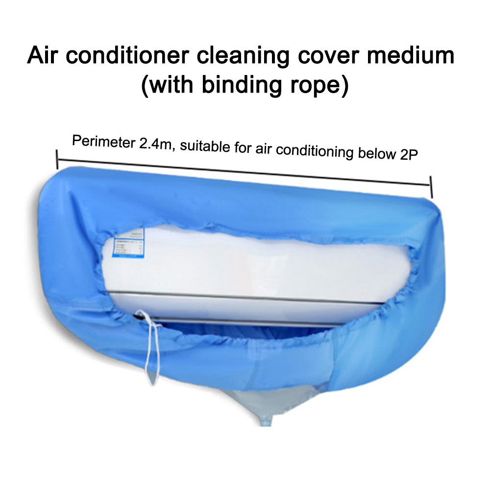 Capa de lavagem de ar condicionado, 95cm, 130cm, com mangueira, pvc, à prova de respingos, limpeza de ar condicionado, poeira, saco de coleta de água