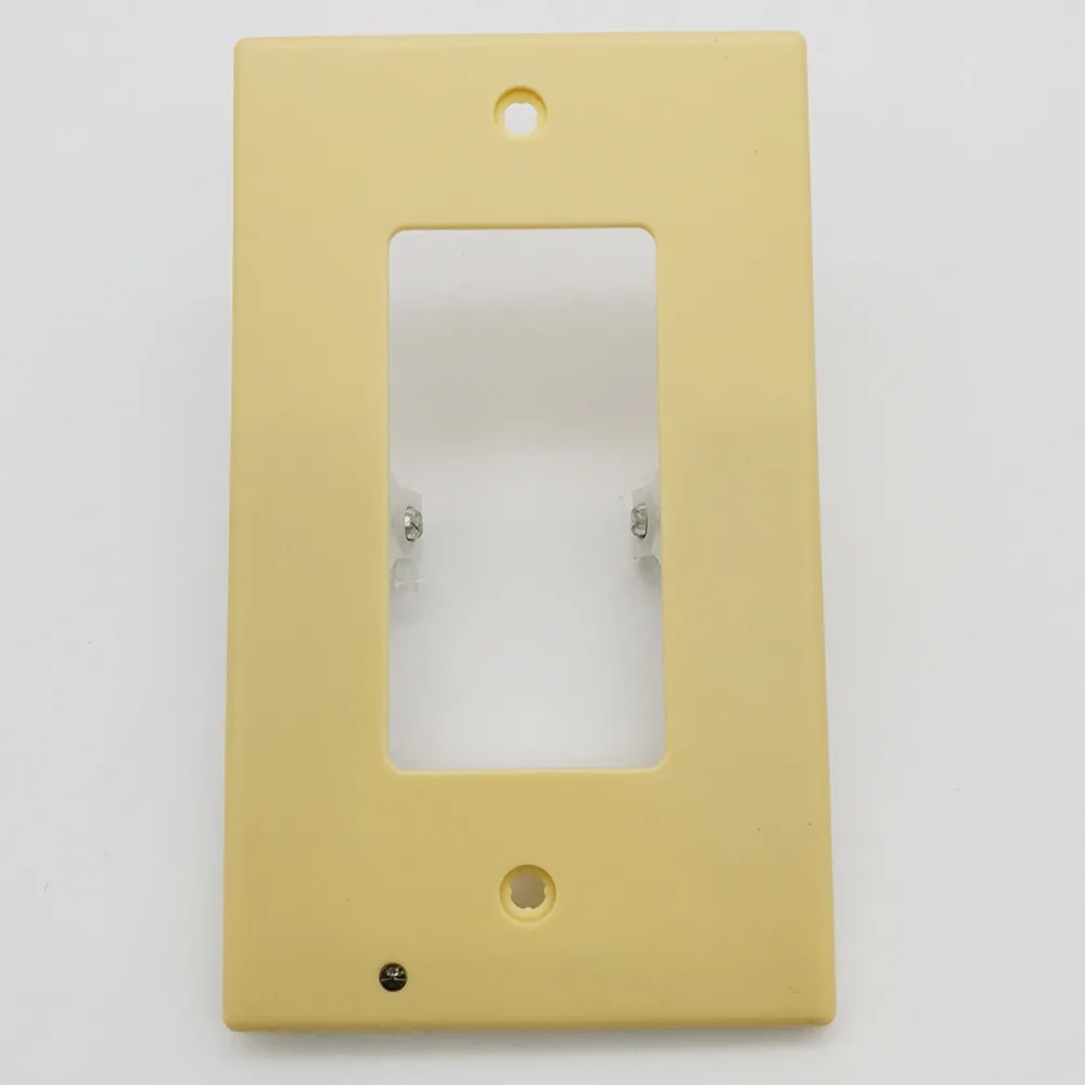 Duplex Electrical Outlet Modern Plugboard Plug-In Electrical Receptacle Wall Plate With LED Night Lights - Auto On/Off Sensor: Brown