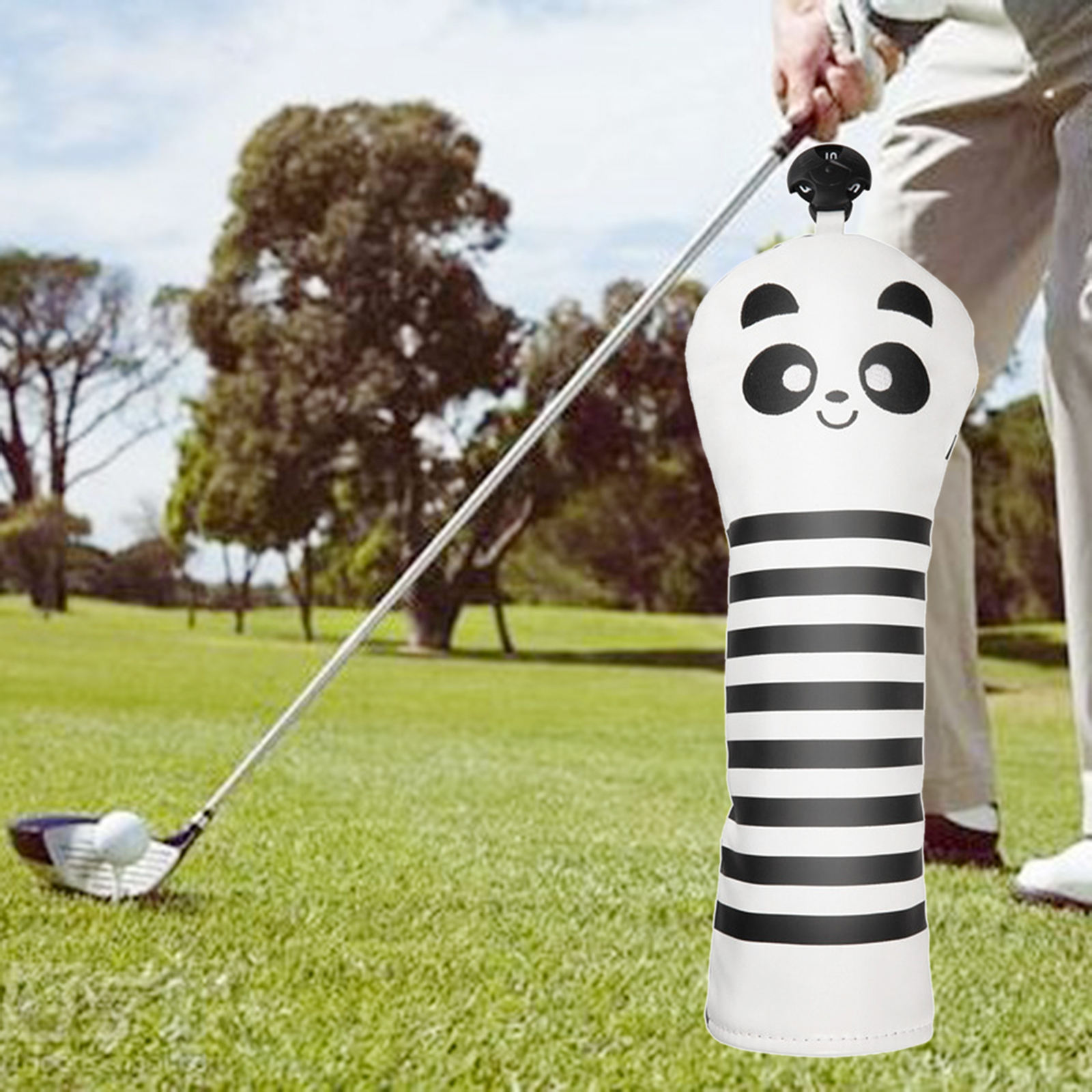 1PC Karikatur Stil PU Schutz Passt Universal- Treiber Leder Stil Golf Holz Kopf Abdeckung Golf Kopf Abdeckung Putter Fahrrinne holz: Weiß UT Startseite