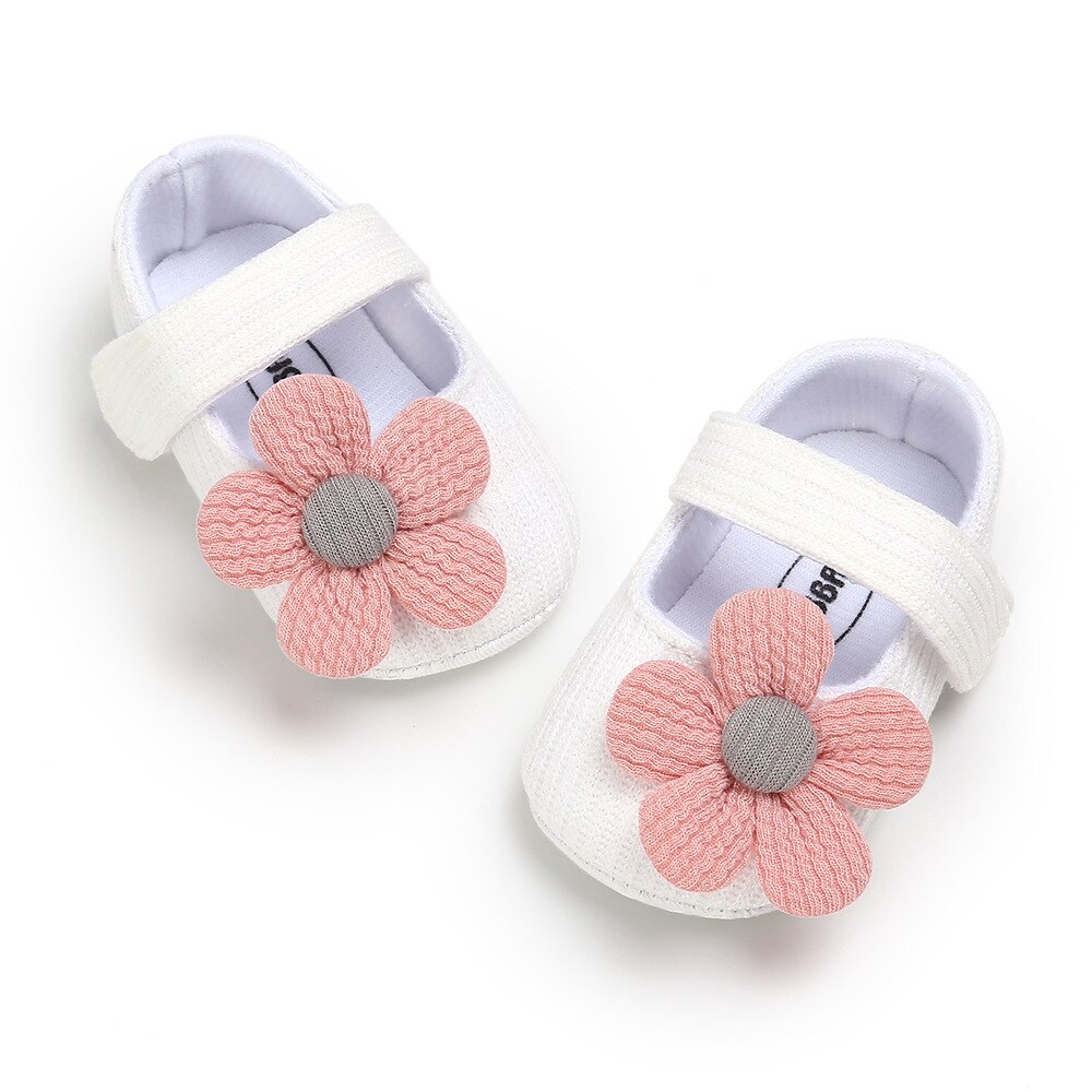 Focusnorm 0-18m baby first walkers spædbarn nyfødt baby pige blød sål krybbe sko blomst bomuld prewalker sko: -en / 13-18 måneder
