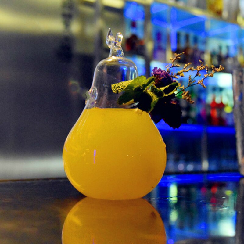 Pear Shape Cocktail Glass Juice Agave Red Wine Large Capacity Transparent Glassware Molecule Sootiness Originality Cup: 1XCup
