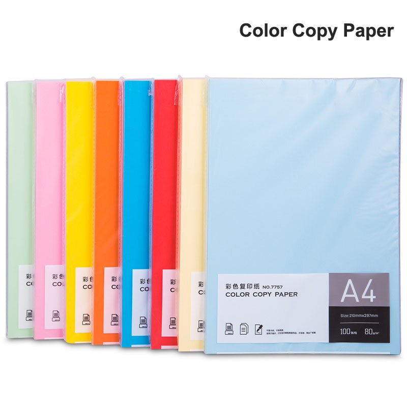 7757/ 7758 Color Copy Paper A4 80g 100 Sheets Kids Handmade Paper Double Sided Colored Paper School Office Supply
