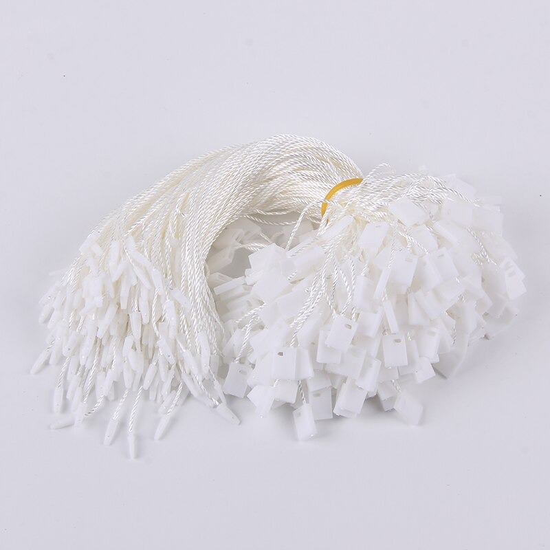 950 stücke Bunte Hängen Tag Nylon String Snap Lock Pin Schleife Verschluss Haken Krawatten: white