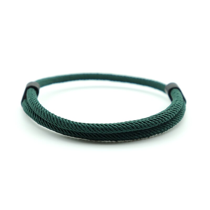 Minimalistyczna ręcznie robiona bransoletka 4mm Milan Rope Charms Resizable Red Braclet dla kobiet mężczyzn BFF Lucky Armband Jewelry: Green