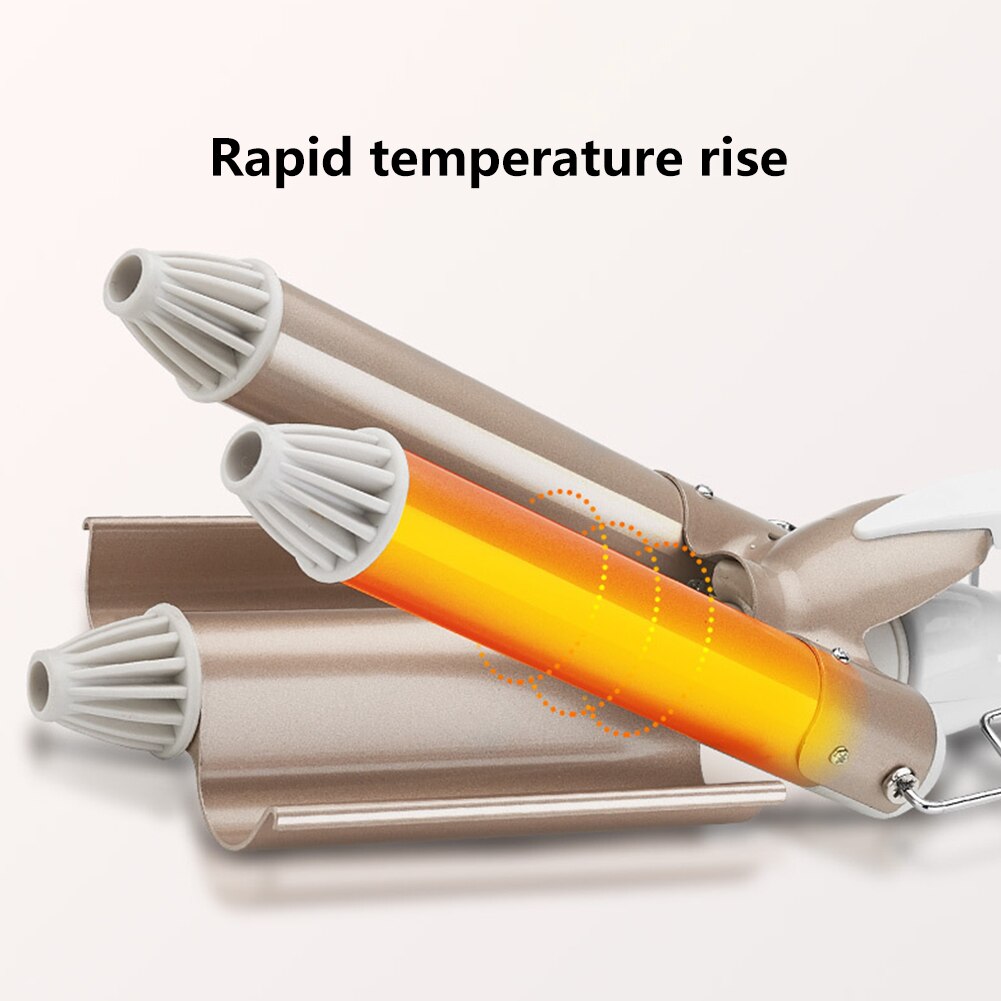 Haar Werkzeuge Eisstockschießen Eisen Keramik verdreifachen Fass Haar Styler Haar wanken Styling Werkzeuge Haar Lockenwickler Elektrische Eisstockschießen