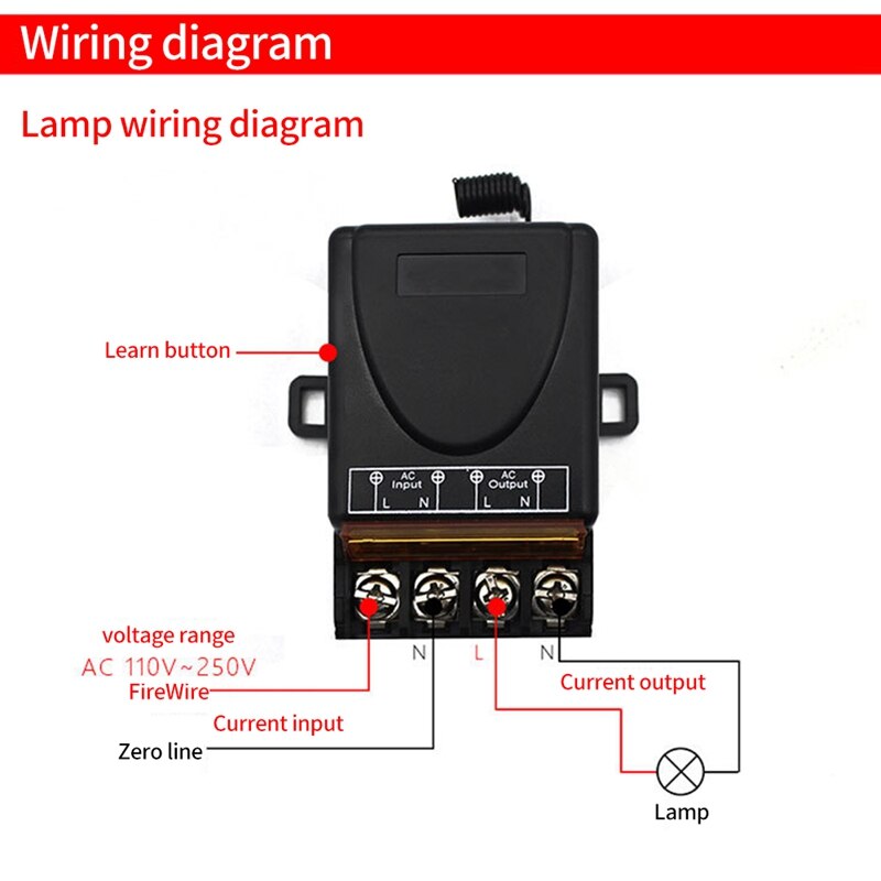 Ac 220V 30A 1CH 433Mhz Draadloze Afstandsbediening Schakelaar Rf Relais Ontvanger + Op/Off Zender Voor elektrische Appliance Lamp