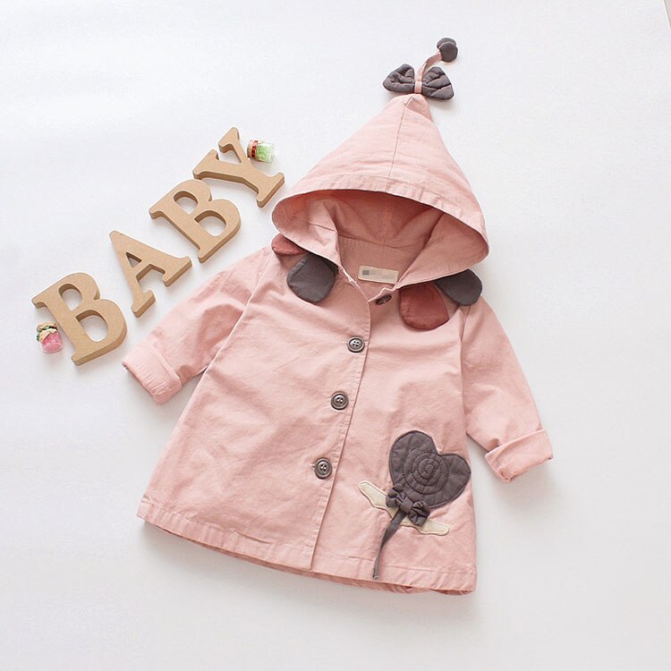 jacket coat outerwear baby girl infant toddler kids hooded casual 100% cotton spring autumn 9 12 24 months 3t pink green beige: pink / 24M