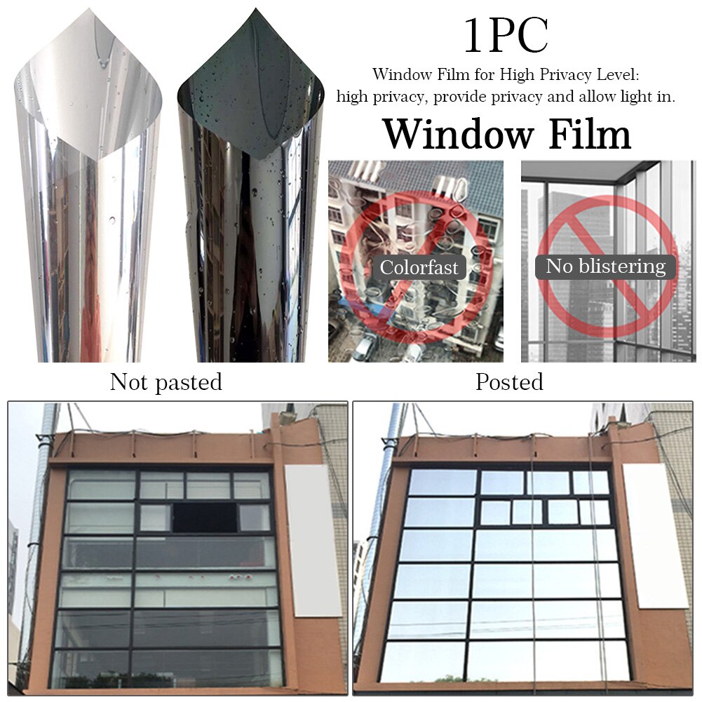 Reflekterande kontorsfönsterfilm för hembil fordon värmekontroll glas klistermärke solskydd integritetsskydd anti uv självhäftande