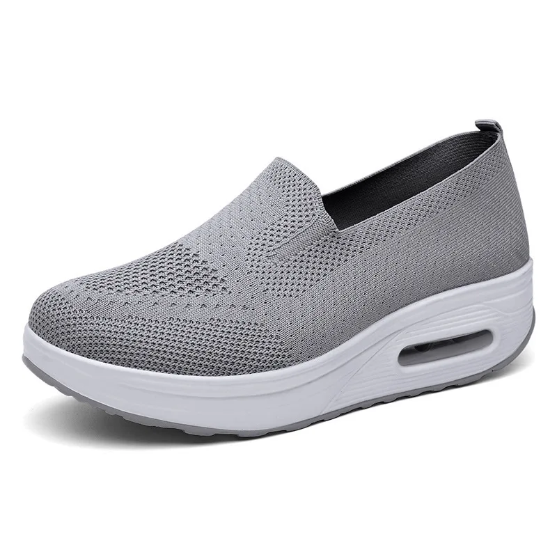 Primavera otoño zapatos oscilantes de mujer mocasines de malla para mujer plataformas planas zapatos de mujer cuñas zapatos de mujer zapatillas de deporte con aumento de altura