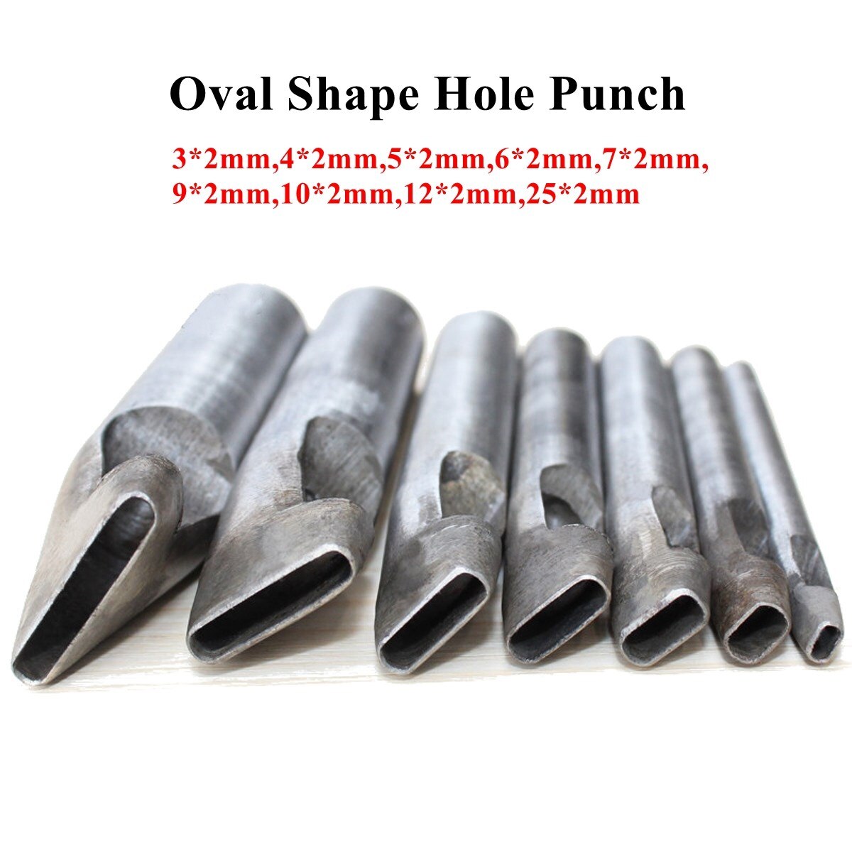 1PC 2x3-25mm Oval Shape Hole Punch Cutter Set Belt Watch Banding Gasket Hollow Leather DIY Tool Hole Punches Stitching