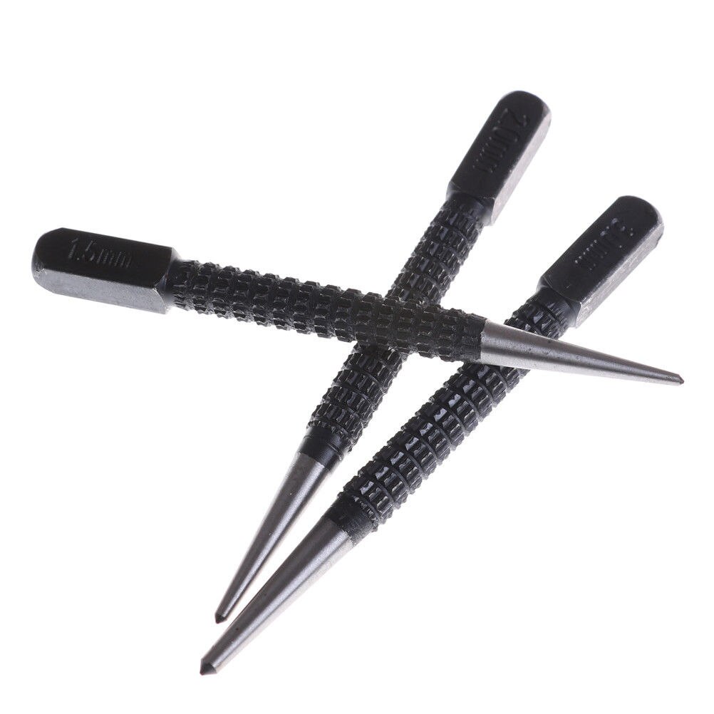 3 Pcs Center punch 3/32" Heavy Duty Centre Punch Steel Metal Spring Loaded Marking Hole Tool