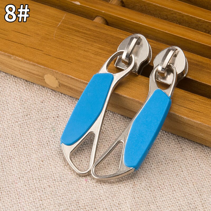 1pair 5# 8# Zipper Sliders for Nylon Zipper Luggage Bag Zipper Head Handbag Password Lock Zipper Repair Kits Accessories: No8blue