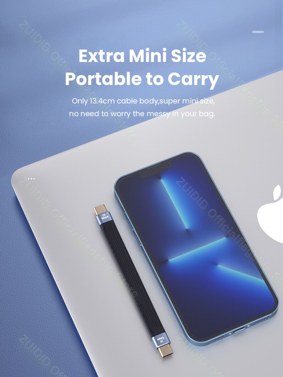 Câble USB 4.0 Gen3 PD 100W 5A, charge rapide, transfert de données, Type C, Thunderbolt 3, 4K @ 60Hz, 40Gbps