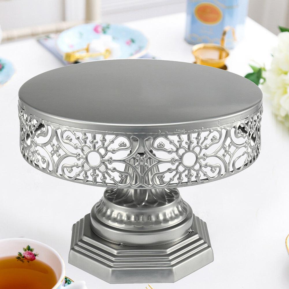 80% Retro Wedding Cake Stand Round Metal Event Party Display Pedestal Plate Decor