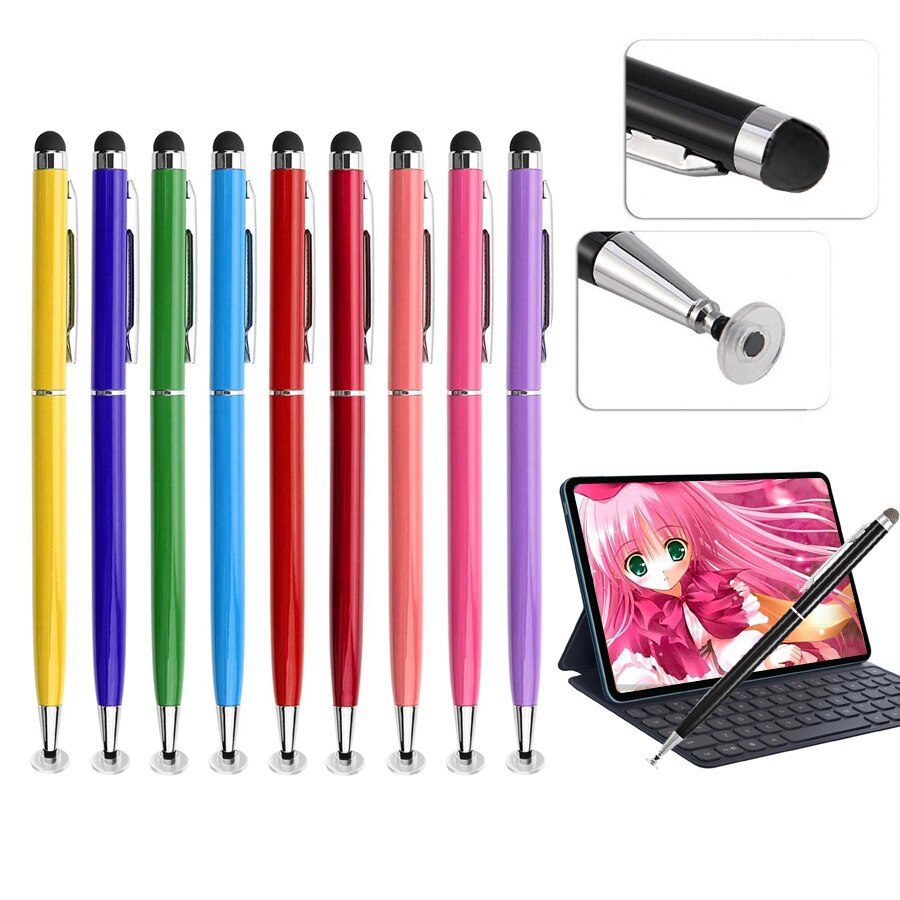 2 kpl 2 in 1 näyttökynä tabletti kynä piirustus kapasitiivinen kosketuskynä yleiskäyttöinen ipad android ios älypuhelimelle 13 väriä xiaomi