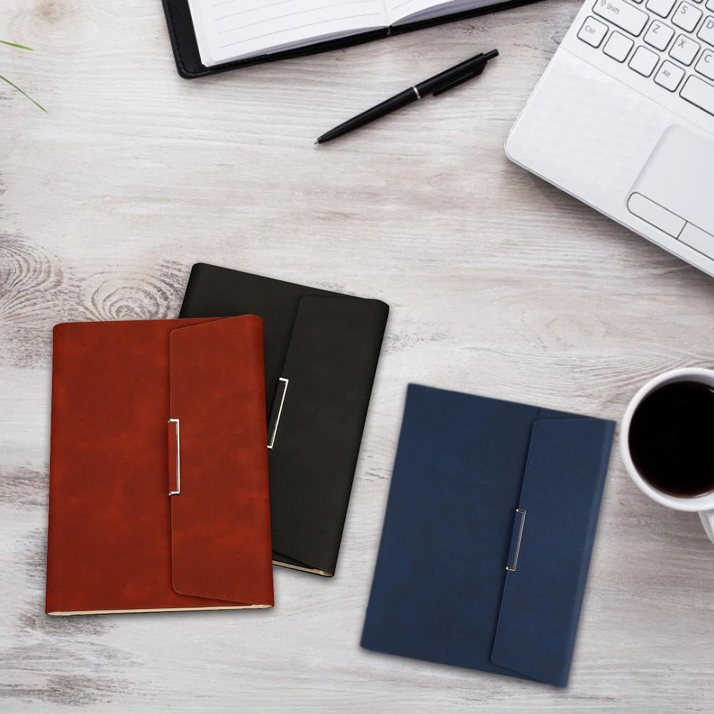 Three-folded Business Notebook Loose-leaf Notepad Business Faux Leather A5 Writing Notebook With Card Pocket Pen Cover
