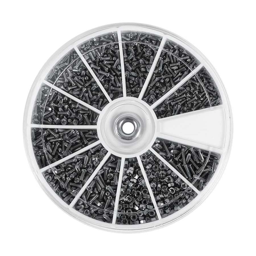 600pcs 12 Kinds of Small Screws Nuts Assortment Kit M1 - M1 6