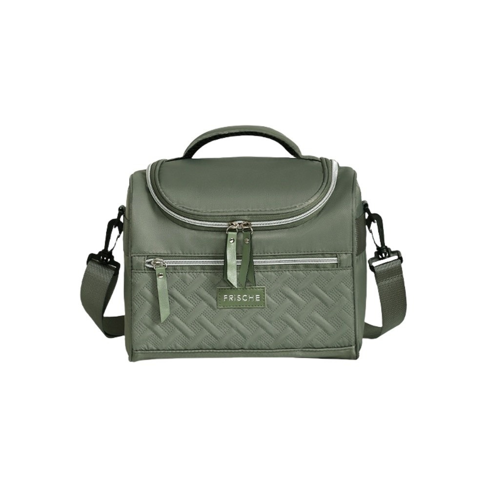 Portable PEVA Lunch Bag Thickened Large Capacity Picnic Bag Heat Preservation Waterproof Cooler Bag Thermal Lunch Box: black