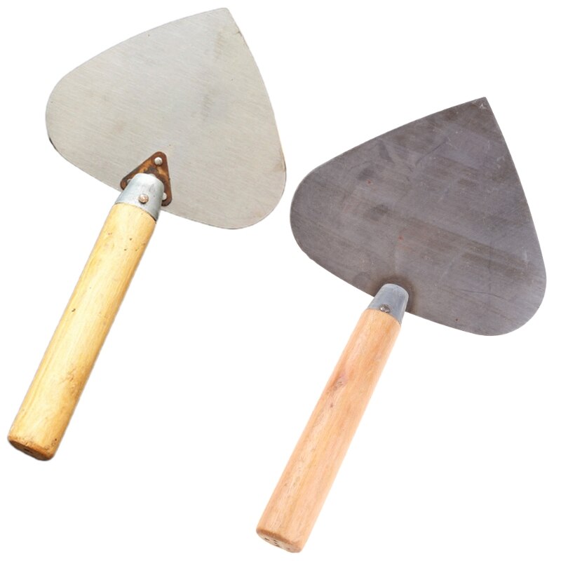 Paint Wallpaper Scraper Wood Handle Round Shovel Trowel Wall Plaster Manganese Steel Construction Concrete Masonry Tools