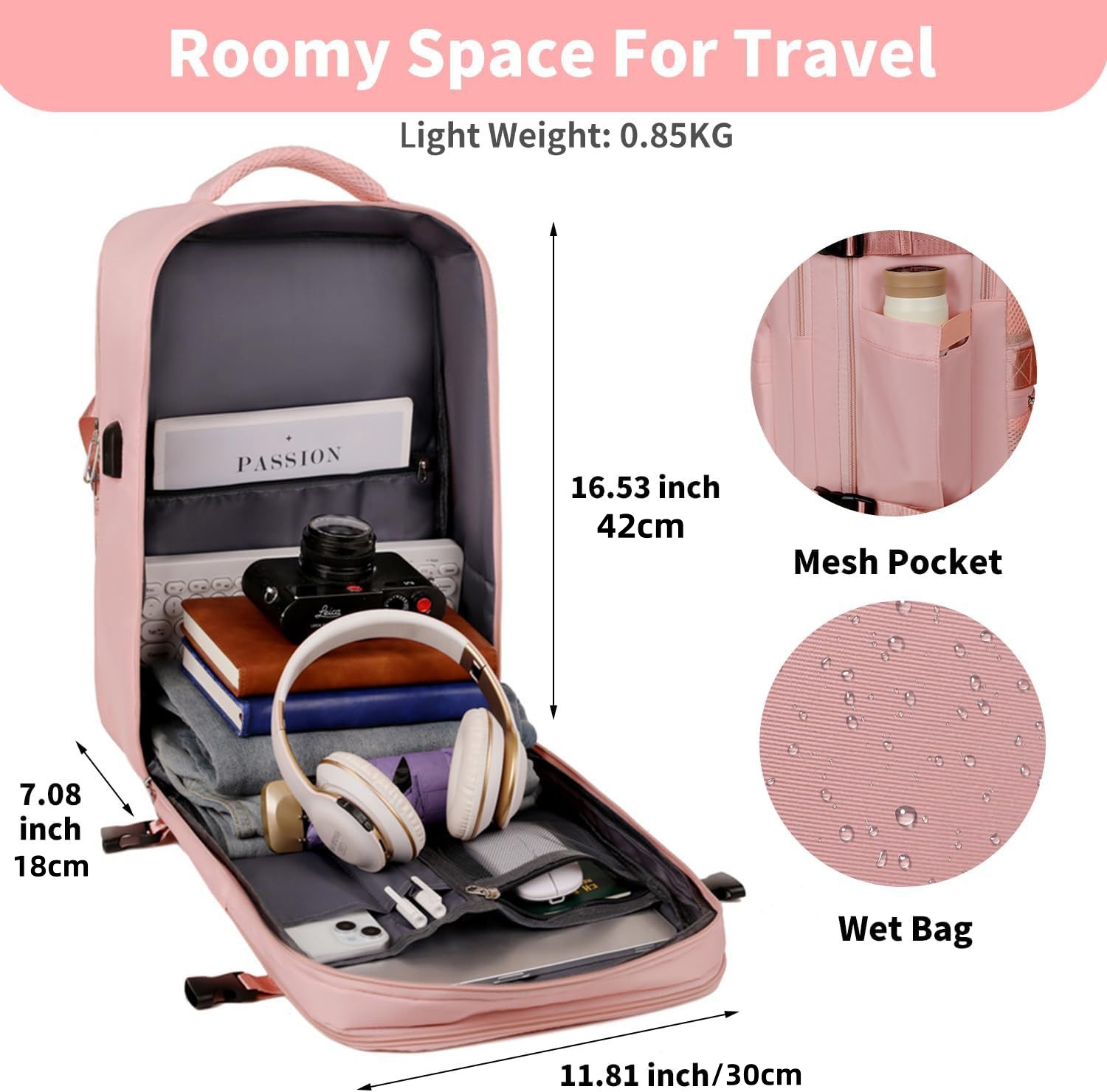 Short-distance Travel Backpack Luggage Bag High-end Large-capacity Women's Backpack College Student Schoolbag Waterproof bag