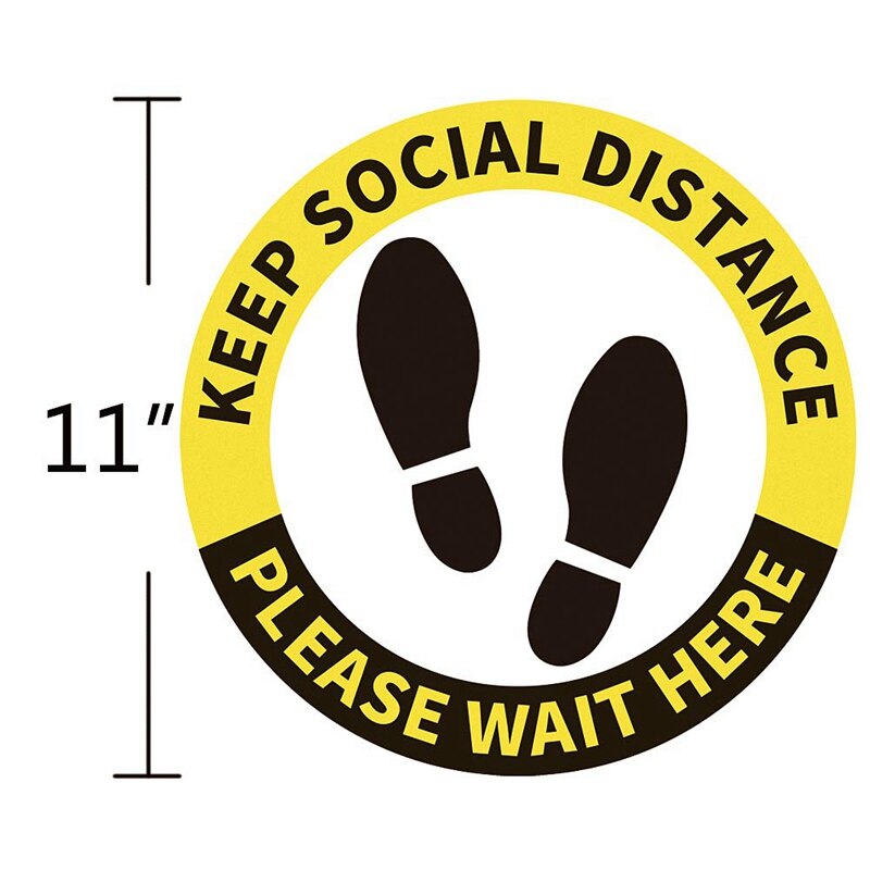 20Pcs Social Distancing Floor Decals Stickers Stand Here Safety Floor Sign Marker Waterproof Anti-Slip Stickers