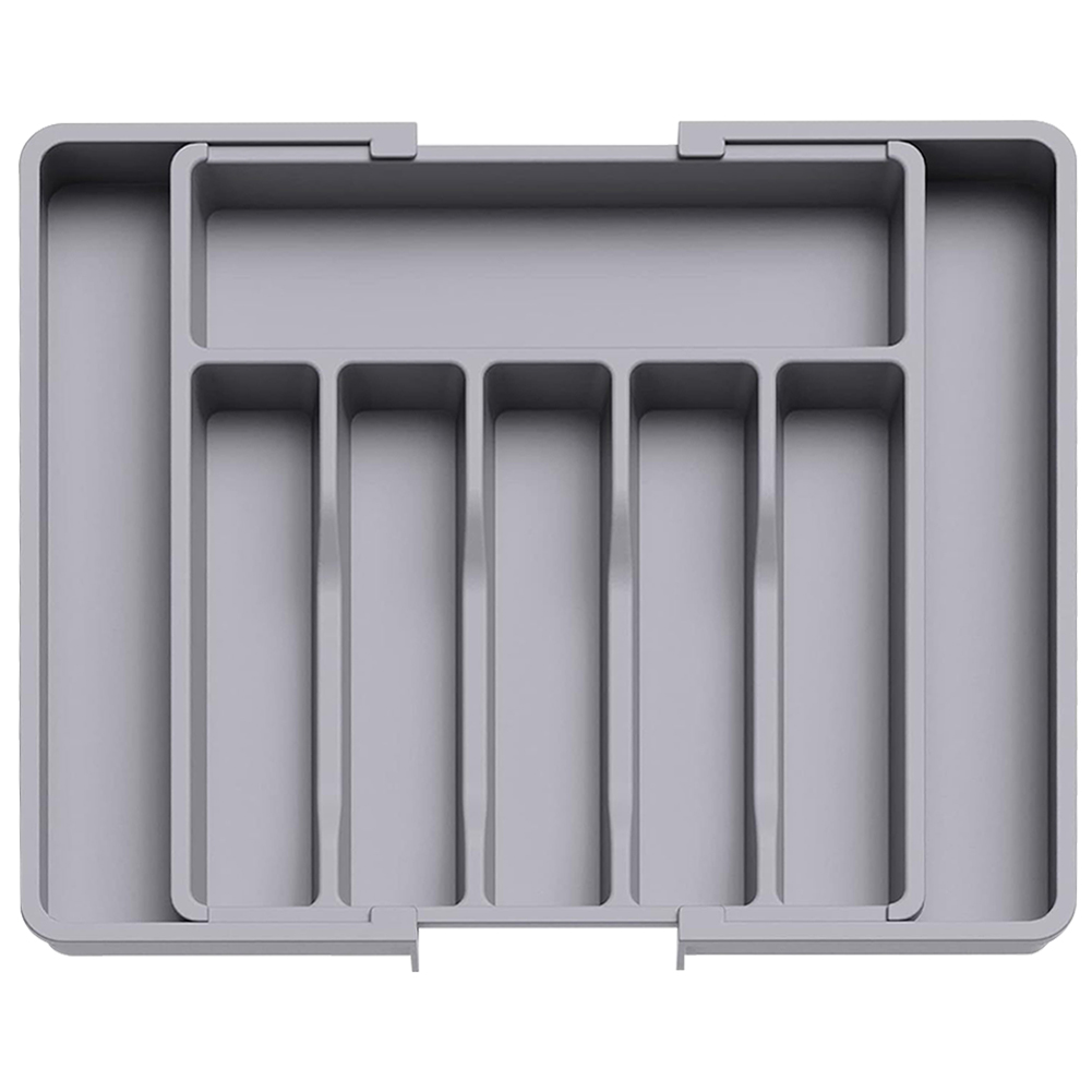 Adjustable Silverware Drawer Organizer with Dividers Flatware Tableware Organizer Expandable Utensil Tray for Spoons Forks Knive