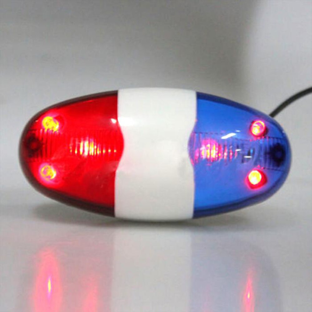 6 luces Led parpadeantes para bicicleta, campana para trompeta eléctrica, luz de advertencia con 4 modos de sonido de sirena, a prueba de agua diaria.