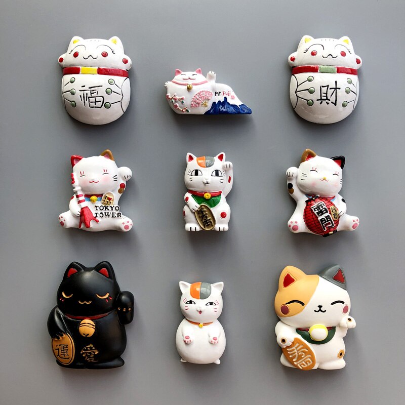 3D resin plutus cat fridge magnets japan tokyo tourist souvenir refrigerator decorations magnet message paste