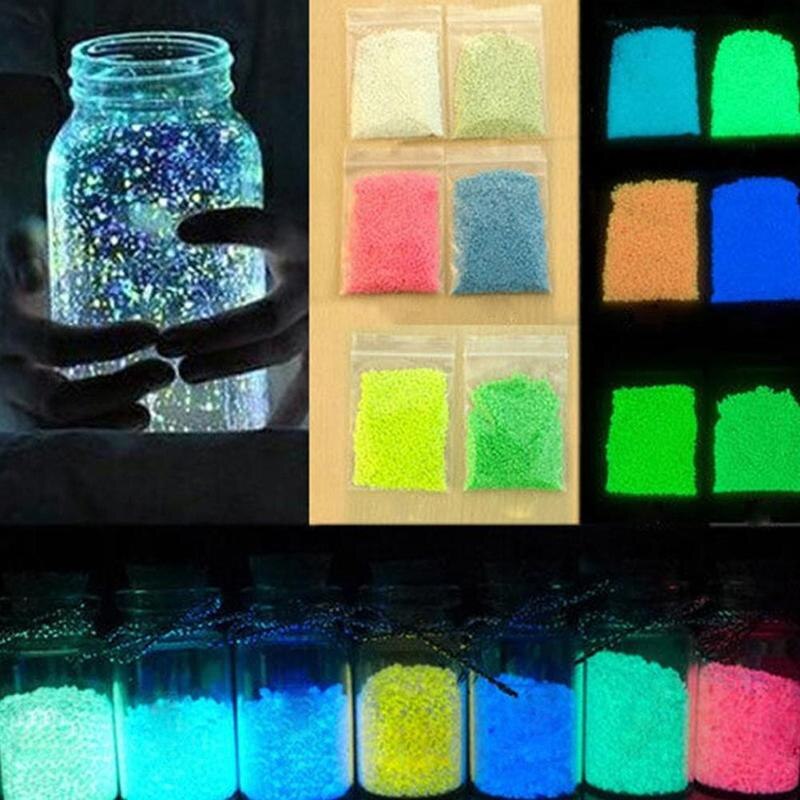 1 beutel 10g Leucht Sand Spielzeug DIY glühen Pigment Bunte glühend in das dunkel Sand Fluoreszierende Sand Party Dekoration zufällige Farbe