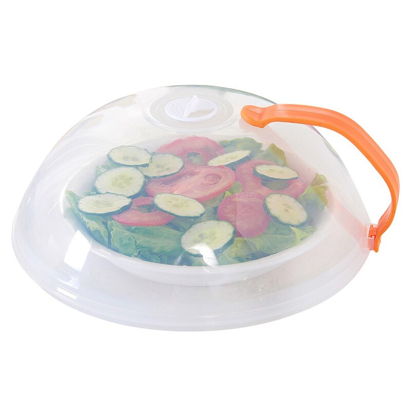 Food Cover Microwave Oven Dish Pan Lid Plate Stove Cover Cookware Lid Transparent Anti-Splash Cap With Handle
